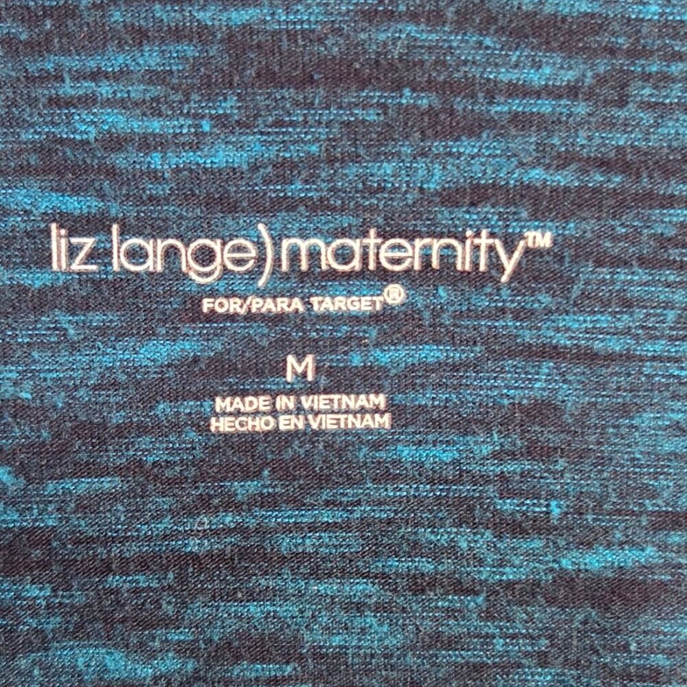 Liz Lange Maternity Heather Blue Space Dye Ruched Tank Active Summer Dress Sz M - Picture 4 of 5